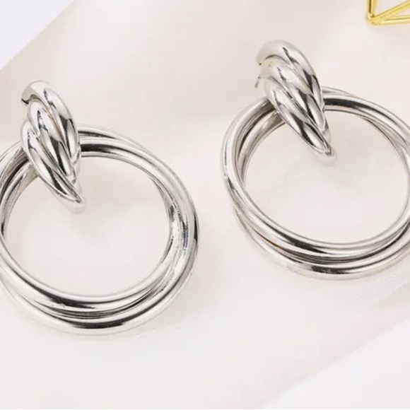 Silver Large Hoops - Picture 5 of 12